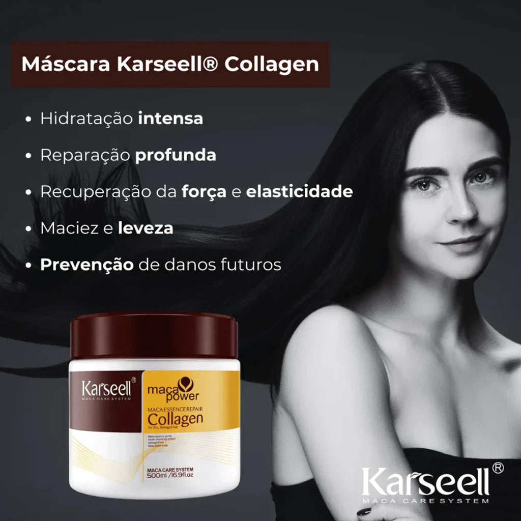 Kit Máscaras Capilar Karseell Collagen Tratamento Capilar Original - 500gr