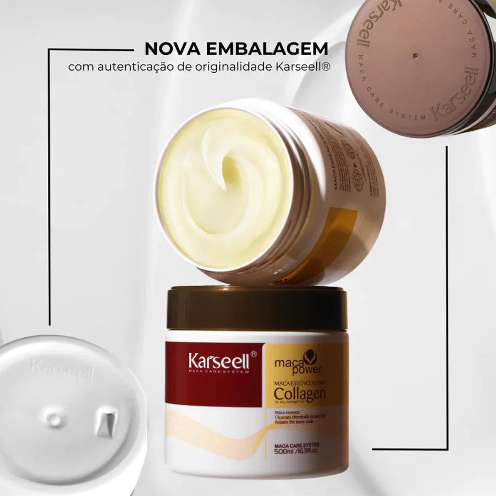 Kit Máscaras Capilar Karseell Collagen Tratamento Capilar Original - 500gr